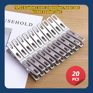20/40PCS stainless steel clotheslines kitchen sealing clips suitable for durable home windproof clips office file organizer