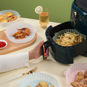 Chinatera Silicone Air Fryer Liner Reusable Air Fryers Oven Baking Tray Fried Basket Mat Fryer Pan Pot Steamer Replacemen Grill Pan Accessories