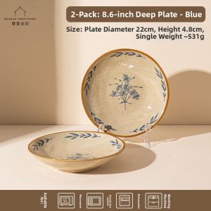 MODERN SWEETHOME | Glazed Ceramic Deep Dish Plate