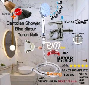PJM Kran Shower Kamar Mandi Kran Cabang Engkol Set Paket A (Kran Cabang Engkol + 1 Set Hand Shower)