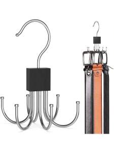 Multi purpose clothes hanger 360 degree rotatable metal clothes with 6 claw hooks belt hangers wardrobe hangers scarf racks