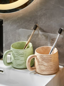 Baroquehouse | Minimalist Aesthetic Ceramic Toothbrush Tumbler Set