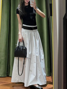 SENWA | Korean Style Summer Womens Black Top & Skirt Two Piece Set