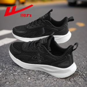 Warrior Mens Running Shoes Summer New Mesh Lightweight Soft Bottom Shock Absorption Black Sports Shoes Breathable Casual Shoes
