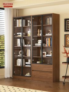 MUCONG | Display Cabinet Bookshelf Storage Shelf Home Living Room