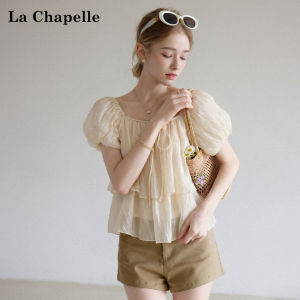 La Chapelle | Ruffle Square Neck Short Sleeve Blouse