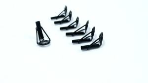 5Pcs Fishing Rod Tip Guides Repair Kit Stainless Steel Frames Ceramics Rings Black Rod Building Guide Eye Building Repair 6#~16#