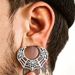 1PC Stainless Steel U Shaped Ear Tunnel Gauges Skull Ear Gauge Expander Spider Tunnel Stretcher Earrings Piercing Jewelry 8-16mm