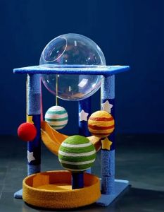 Cat Tree Galaxy Tower with Large transparent ball  Cat Condo with Cat Scratching Toys Cat Play Houses