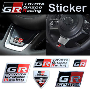 GR TOYOTA Gazoo Racing GR Sport Logo Aluminium Car Emblem Sticker Decor Body Rear Tail Trunk Modified Accessories Decal for Toyota hilux wish vios alphard fortuner Vellfire