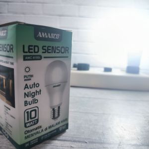AMASCO LAMPU LED SENSOR CAHAYA 10W 12 WATT PUTIH SNI LIGHT SENSOR BAGUS BERGARANSI 1 TAHUN