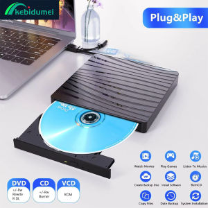 Kebidumei | Kebidumei USB 3.0 External Optical Drive Portable 3D BD-RW Drive BD DVD CD Player Burner Reader for Laptop PC Windows 11/10 Mac