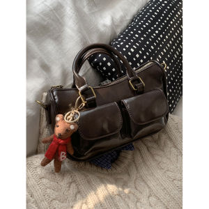 Retro Satchel Bowling Bag Female Fall and Winter 2024 New Arrival Tide South Korea Pillow Bag Multi-Functional Crossbody Commuter Bag