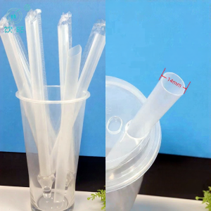 Large Diameter Thick Long Dragon Ball Straws Disposables Individually Packaged Red Black Clear