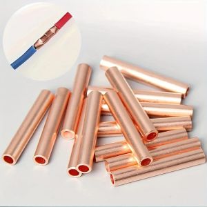 100Pcs Copper Ring Terminal Wire Crimp Connectors Bare Cable Battery Terminals Soldered Connectors for Electrical Wiring