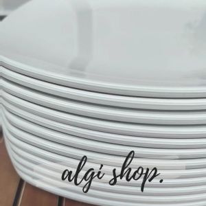 3PCS PIRING KOTAK MELAMIN DATAR ANTI KELOPEK TAHAN PANAS