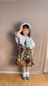 Shopping Yukz KELIE KAMBOOJA Baju Dress Batik Brokat Anak Perempuan 2-5 tahun (Gratis Bando ) / Gaun Pesta Brukat Cantik Balita Putri Cewek / Bisa COD Bayar Di Tempat