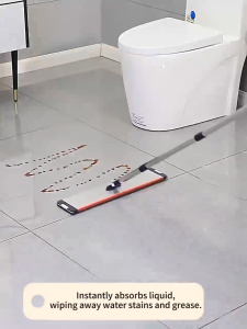 【 Set mop 】 Household stainless steel non hand squeezing flat mop