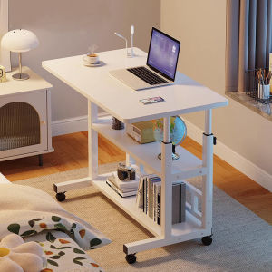XUXU-Bedside Table Adjustable Laptop Desk With Wheels Computer Table Meja Komputer Wooden Sofa Side Table Easy Portable Table Meja Belajar 床边桌