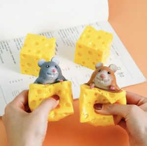 MAINAN POP UP SQUISHY KARET SILIKON MAINAN TIKUS KEJU LUCU REMASAN PROMO TERMURAH COD