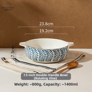 MODERN SWEETHOME | Double Ear Large New Design Ceramic Soup Bowl