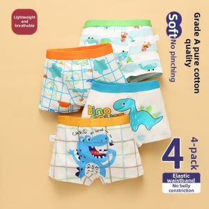 Boys Pure Cotton Underwear Comfortable Briefs Anti Chafing Flat Angle Pants for Children Age 3-13 Seasonal Wear Breathable