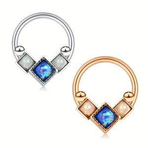 16G Flower Hinged Segment Rings Sparkling CZ Daith Tragus Septum Clicker Body Piericng Lip Nose Hoop Earrings