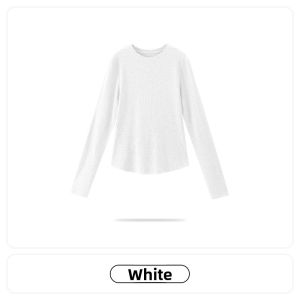 MiiOW | Slim Fit Round Neck Base Shirt Women Summer New Style Elegance Simple Ribbing Slimming T-Shirt Large Size Inner Wear Top