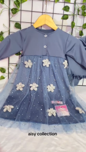 Gamis Anak Aisy Set Hijab BUNGA MUTIARA usia 5-12 thn