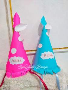 topi kerucut dari kertas free nama