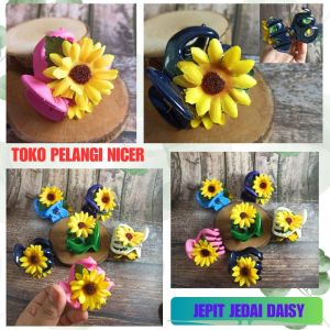 JEDAI BUNGA DAISY KUNING - JEPIT RAMBUT BUNGA DAISY - JEDAY HAIRDO JEPITAN RAMBUT BUNGA ASTER