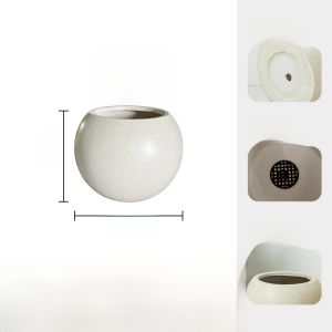 Large Size Magnesium Mud Flower Pot Luxury Sensation Turtle Back Bamboo Black Diamond Flower Pot Ceramic round Cement Plant Pot