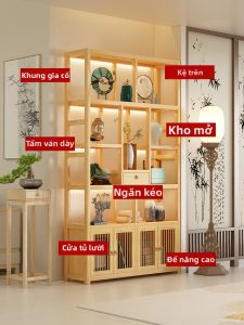 FANTANYIPIN | Tủ Trưng Bày Cổ Điển Cho Phòng Khách Có Kệ Sách