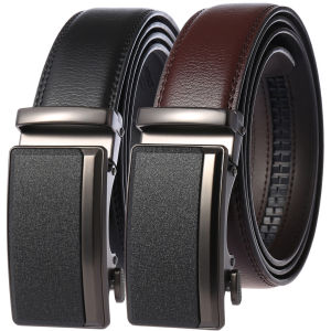 Mens Leather Belts Fashion Automatic Buckle Cowskin Male Belts Luxury Designer Black Brown 3.5cm