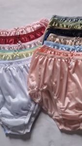 กางเกงใน ผ้าวาโก้ สีพาสเทล แบบแต็มตัว นุ่มลื่น กางเกงในผู้หญิง แห้งเร็ว กางเกงไนล่อนเกรดพรีเมี่ยม ไซส์ L Woman Underwear Nylon Briefs เอว30-36 นิ้ว