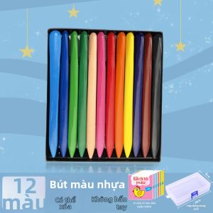 BAIZHI | Bút Sáp Vẽ Sáng Tạo Không Bẩn Có Thể Giặt 12 Cây