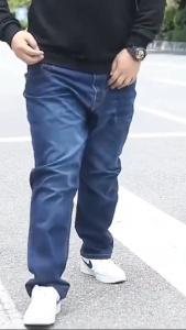 40-50inch Plus Size Jeans for Men Large Stretchable High Waist 2XL-8XL Fat Straight Loose Elastic High Quality