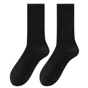 B&C.Room | Womens Cotton Bamboo House Socks Summer Thin Pure Cotton Mid-Calf No-Cuff Long Tube Socks Black White Sports Spring Autumn