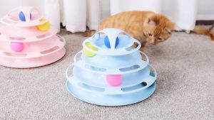 Pets Interactive Toys Cats Four-Tier Turntable Pet Intellectual Track Tower Funny Cat Toy