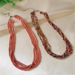 สร้อยคอคริสตัลสไตล์ใหม่ เครื่องประดับแฟชั่นสำหรับผู้หญิง สร้อยคอแบบหนาสั้น หลายชั้น เครื่องประดับแบบอเนกประสงค์