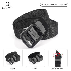 OKIMY Men Sports Belt Outdoor Nylon Belt Adjustable Belt Rotating Buckle Nylon Waistband Double-Sided Two-Color Belt Youth Sports Canvas Pant Belt Simple Nice Waistband