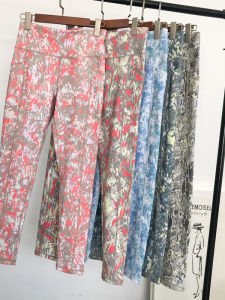 Quần Tập Yoga Nữ Cạp Cao in Họa Tiết Thoáng Khí Nhanh Khô Thể Thao Quần Dài Bó Sát Nâng Mông Giảm Béo Không Bó Sát