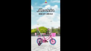 Sepeda Mini Anak Perempuan PMB Mortein Elephant MN5.0 Ban Eva Stir Tongkat 2-4 Tahun 12 Inch