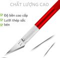 1 Bộ Dao Thủ Công Với 11 Lưỡi Dao Exacto Bằng Thép Không Gỉ Và Thước Kẻ Thép 15CM - Bộ Dao Đa Năng Dùng Cho Nghệ Thuật Và Chế Tác Gỗ. 