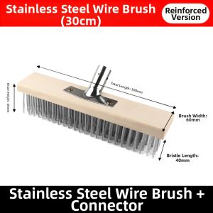 LECAN | Industrial Hard Bristle Wire Floor Brush Long Handle
