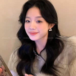 Elegant Pearl Back Hanging Earrings for Women Simple round Square Face French Style Luxury Minimalist Fashion Jewelry Accessories