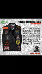 DEF LEPPARD -inspired Printed Iron-On DIY Patches for Jacket Decoration. Features 2026 patches with band logos and album art. Suitable for customizing denim jackets. Ideal for rock music enthusiasts.