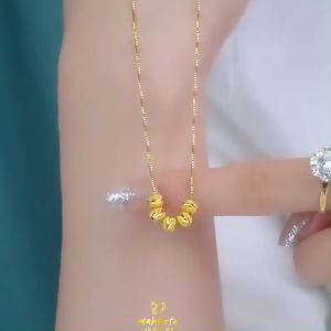 K10 Kalung TITANIUM Wanita Model Mahkota Unik Lapis Emas 18K