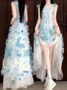 CHANGTONG | Unique Floral Beach Summer Long Dress Two-piece Set