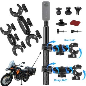 Bộ Giá Đỡ Tay Lái Xe Máy Cho Insta360 X5 X4 X3 X2 RS DJI GoPro - Gậy Tự Sướng Kẹp Đôi Phụ Kiện Camera Hành Trình